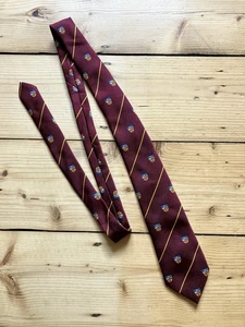 Vintage 1950s/60s University College Crest Repp Tie Red/Yellow Stripe Made In UK - Picture 1 of 5