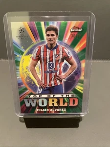 TOPPS Finest 2024-25 Julian Alvarez Top Of The Word 36/99 Atletico De Madrid - Picture 1 of 2