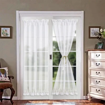 Türgardine Glanzgarn Fertiggardine Transparent Vorhang Tüll Tür Schiebegardine - Bild 1 von 4
