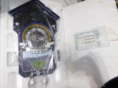 BRADFORD EXCHANGE EDIÇÃO LIMITADA NFL BALTIMORE RAVENS RELÓGIO CUCO 2014 RARO - Imagem 1 de 4