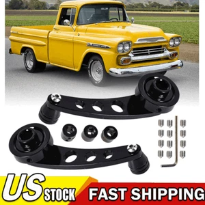 2X Black CNC Billet Aluminum Window Crank Handle Winders Car Truck Glass Door - Picture 1 of 15