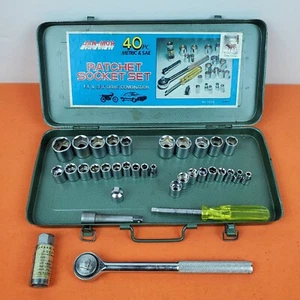 Jan Mor 40 Pc Ratchet Set With Metal Case And Locking Latches 1/4" & 3/8" Drive - Picture 1 of 8