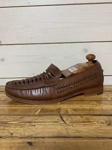 Johnston & Murphy Brown Woven Sheepskin Loafers Men’s Sz. 10M - Picture 1 of 8