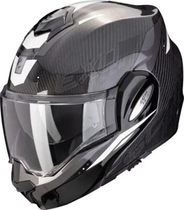 CASCO MOTO CARBONIO SCORPION EXO TECH EVO CARBON ROVER NERO BIANCO TG S - Foto 1 di 1
