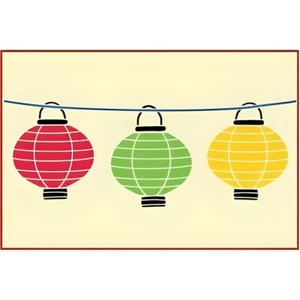 JAPANESE LANTERNS 1 STENCIL - Chinese Asian Oriental Decor - The Artful Stencil - Picture 1 of 6