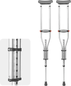 1 Pair Universal Crutches for Adults and Teenager, Adjustable Height for 4'7" to - Picture 1 of 7