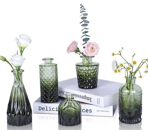 Glass Bud Vases Set of 5 Mini Flower Vases for Centerpieces Small Clear Vases... - Picture 1 of 7