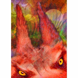Tarjeta de arte ACEO impresión de fantasía (2,5" x 3,5") rover rojo - firmada por el artista - Imagen 1 de 7