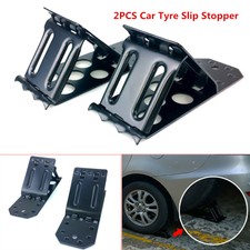 2X Tyre Slip Stopper Iron Plate Car Wheel Tire Chock Stop Block Slope Anti-slip