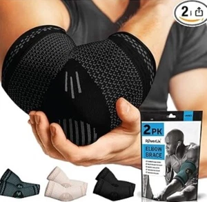 POWERLIX Elbow Orthopedic Brace Compression Support (Pair) - Picture 1 of 9
