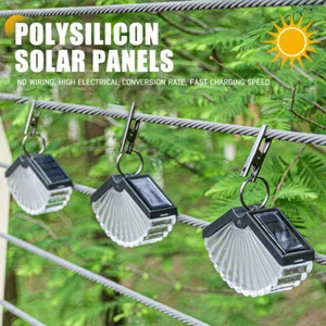 Wall Hanging Fan Shaped Solar Light with Clip Waterproof Outside Light Decor - Picture 1 of 21