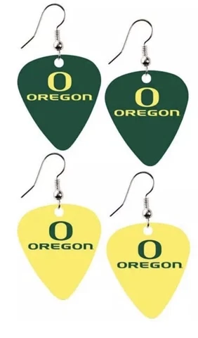 Game Day Pick Wear Guitar Pick Earrings Oregon Ducks 2 PAIR! Cover