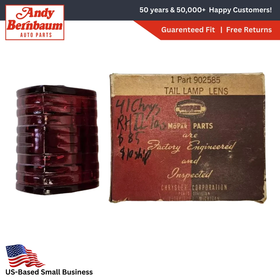 Chrysler Royal Windsor 1941 luz trasera lado derecho pasajero lámpara lente 902585 nuevo en stock Foto 1 de 4