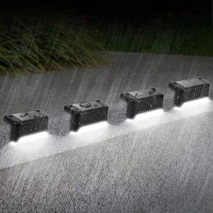 8PCS Solar Powered LED Deck Lights Outdoor Path Garden Stairs Step Fence Lamp - Picture 1 of 13