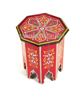 Moroccan hand-painted side table with Moorish designs,furniture living room Home - Image 1 of 4