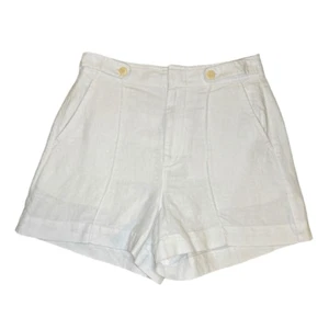 NEW Madewell Women’s Size 6 Eyelet White Clean Button-Tab Shorts 100% Linen NWT - Picture 1 of 6