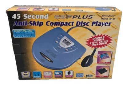 Vintage Lenoxx Sound  Compact Disc Player Model CD  w/ Headphones BP-87 NEW NOS - Image 1 of 4