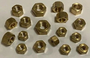 1/4", 5/16", 3/8", 7/16", Brass, UNC/UNF, Imperial, Exhaust, Manifold Nuts. - Picture 1 of 4