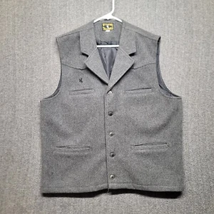 Chaleco Wyoming Traders Para Hombres XL Gris 100% Lana Virgen Vaquero Occidental Rancho Rodeo - Imagen 1 de 16