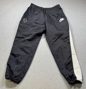 VTG Nike NSW Mens Track Pants Woven Blk/White M Elastic Waistband w/Drawstring - Picture 1 of 7