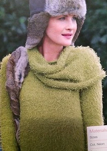 Ladies Sweater With Separate Collar ( S - XXL) Easy Knit Knitting Pattern - Picture 1 of 1