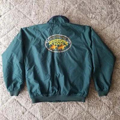 Chaqueta cortavientos Fahrenheit Vintage Rendezvous 2000 verde nailon cremallera completa M Foto 1 de 4