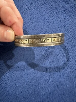 Relios, RODERICK M. TENORIO, 925 SILVER , 14K GOLD CUFF BRACELET, 5.5” - Image 1 of 4