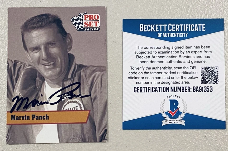 Marvin Panch Signed Autographed 1991 Pro Set Card #L13 Beckett BAS NASCAR HOF - Image 1 of 1