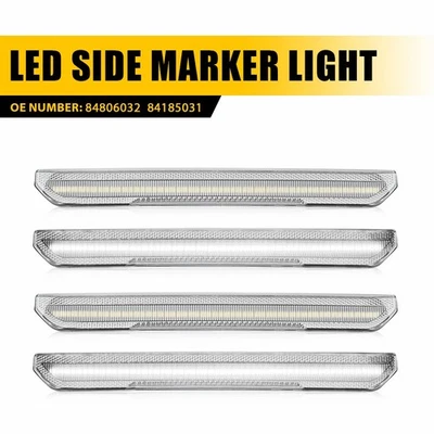 透明镜头挡泥板 LED 白色侧标记灯适用于 2020 - 2023 GMC Sierra 3500HD — 第 1/4 张图片