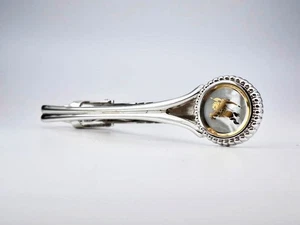 Burberry Mother-of-Pearl Shell White Butterfly Circle Horse Logo Tie Pin Tie bar - Picture 1 of 9