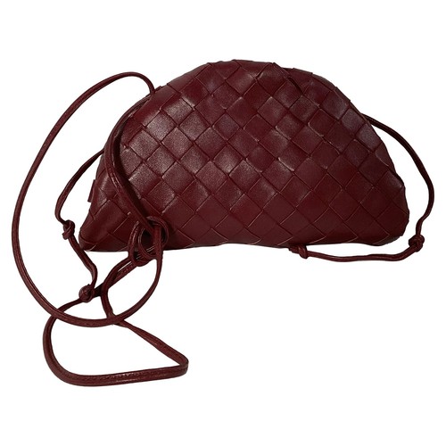 Borsa Bottega Veneta Mini Pouch 2.0 Intrecciata In Pelle Donna Borgogna Taglia Unica