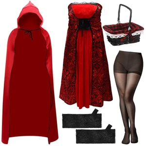 Plus Size Little Red Riding Hood Costume for Women Adult Halloween Hood Cloak... - Picture 1 of 6