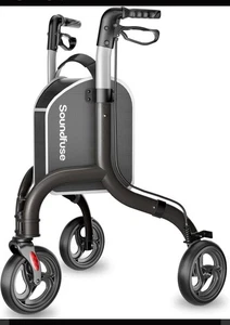 Soundfuse 3 Wheeled Walker. Adjustable, Lightweight, Foldable, New  Black - Picture 1 of 5