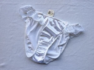 Mutandine seconda pelle Victoria's Secret taglia S/5 vintage etichetta oro stringa da sposa - Foto 1 di 7