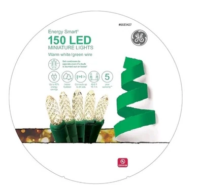 NEW (2) GE Energy Smart 150 Ct 49.6 ft Warm White LED Christmas String Light - Image 1 of 3