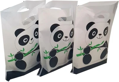Bolsas de fiesta Panda, 30 unidades (paquete de 1), favores de fiesta Panda, bolsas de regalo, negras, blancas Foto 1 de 4