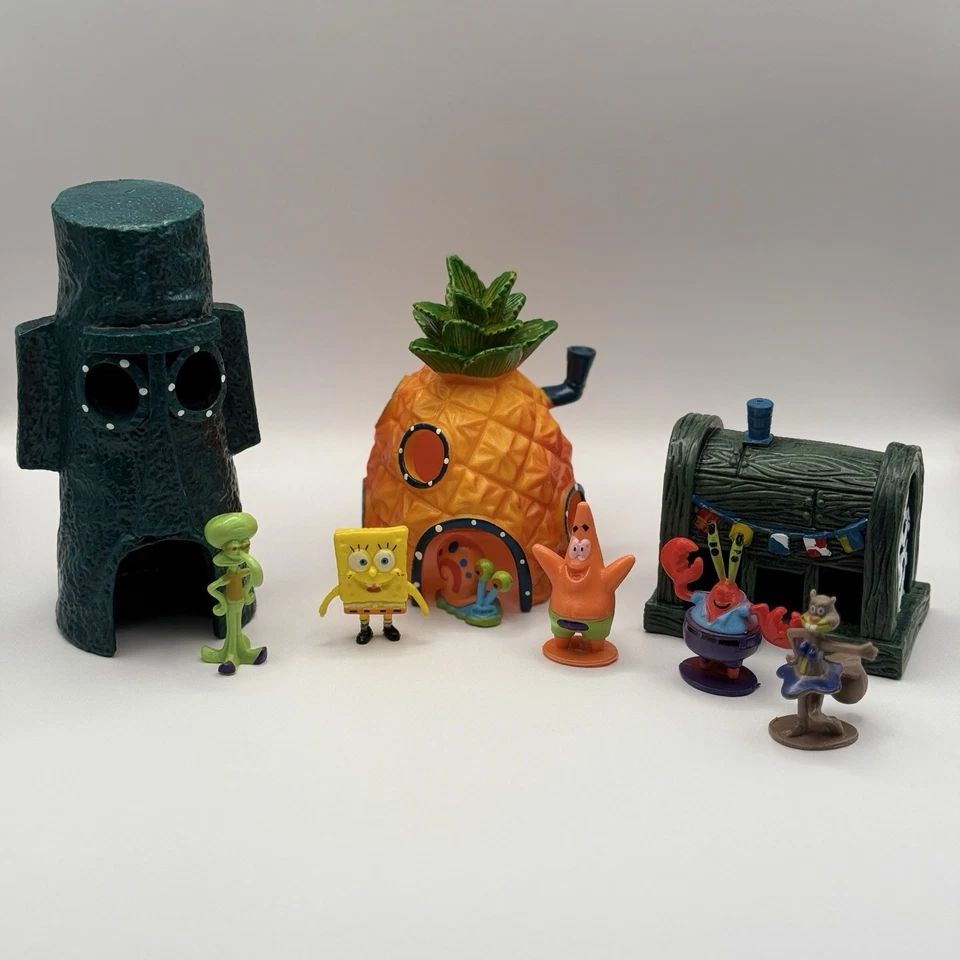 Aquarium Dekoration – 9er-Set SpongeBob Häuser Inkl. Figuren (NEU & OVP) - Bild 1 von 4