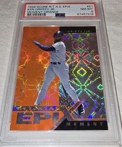 1998 Score Rookie/Traded Ken Griffey Jr. All Star Epix Orange #E1 Mariners PSA 8 - Picture 1 of 9