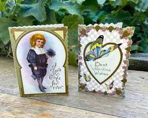 Pair of Victorian Valentines ~ Valentines Day Cards - Picture 1 of 3