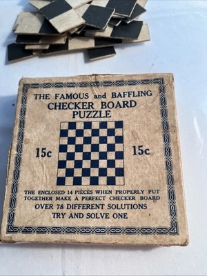Antique 1920s Famous Checkerboard Puzzle Game Contest Vasen Co. - Image 1 of 4