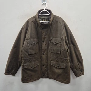 Barbour Sapper Wax Waterproof Brown Biker Country Hood Jacket Coat Size XXL - Bild 1 von 13