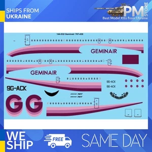 26Decalcomanie 144-532 1/144 GEMINAIR BOEING 707-430 decalcomania laser - Foto 1 di 2
