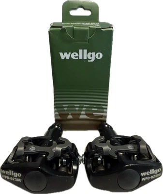 Wellgo Mtb Mountain Bike Pedals and Cleats Spd Compatible WPD-823DU New w/Box - Image 1 of 4