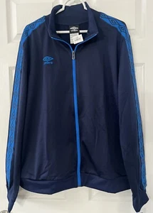 Umbro DIAMOND ICONOS GRABADO Pista Sudadera Chaqueta Fútbol Top ~ Hombres Talla XL Azul - Imagen 1 de 6