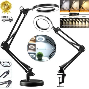 Lupe mit Licht & Ständer 10X- 2-in-1 stufenlos dimmbare LED-Schreibtischlampe - Bild 1 von 11