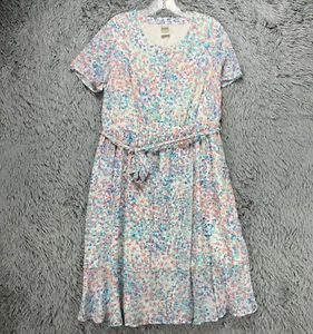 Blair Maxi Dress Women's S Colorful Pastel Print Belted Ruffle Stretch Casual SS - Picture 1 of 10