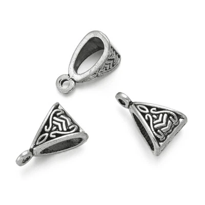 100 piezas perchas tibetanas antiguas de plata sin níquel cuentas de fianza 15x10x7 mm agujero 2 mm Foto 1 de 4