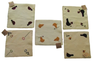 Ladybug Pollito Cuervo Floral Mirlo Estilo Primitivo Vela Mat 5 piezas NUEVO primitivo - Imagen 1 de 14