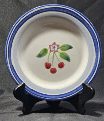 1- Prato de Salada/Sobremesa/Pão Hartstone Pottery Vintage EUA Design Cereja 7 7/8" - Imagem 1 de 4