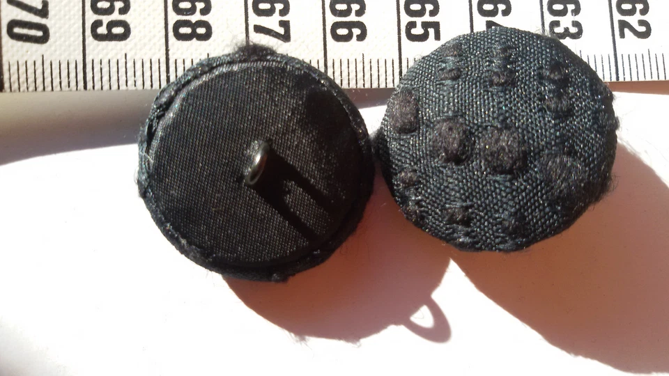 Coat Button Fabric Black 28mm With Structure Button Bouton Gomb Кнопки כפתורים - Image 1 of 1